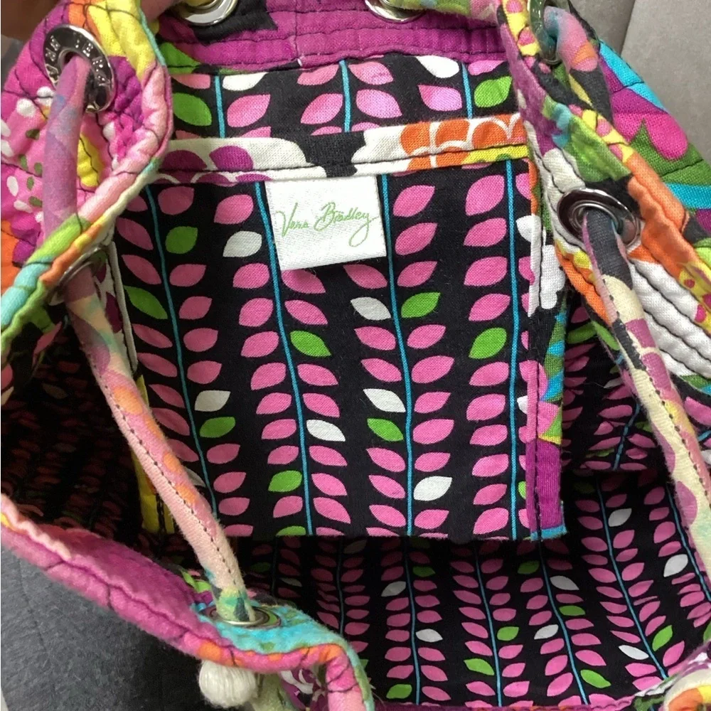 Vera Bradley Quilted Drawstring Backpack – Multicolor Floral